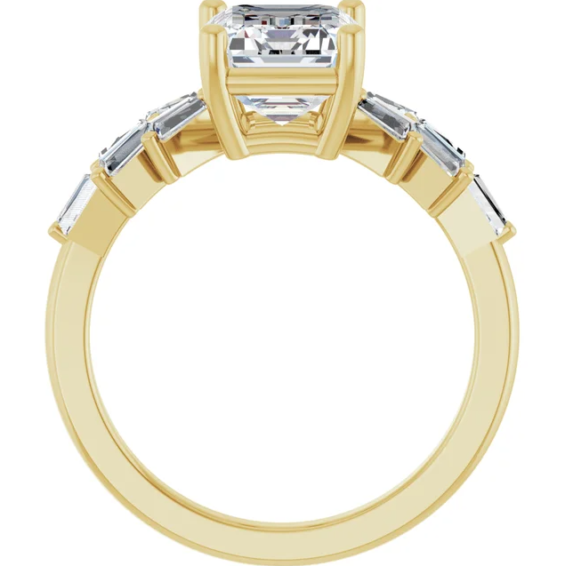 14K Yellow Gold Lab-Grown Diamond Semi-Set Engagement Ring STU