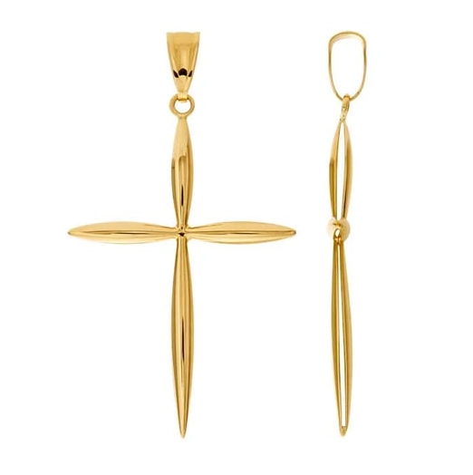 14K Yellow Gold Cross Pendant Rio