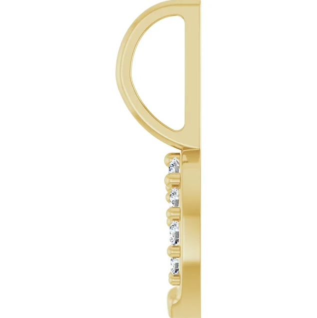 14K Yellow Gold 1/8 CTW Natural Diamond Horseshoe Charm/Pendant. STU