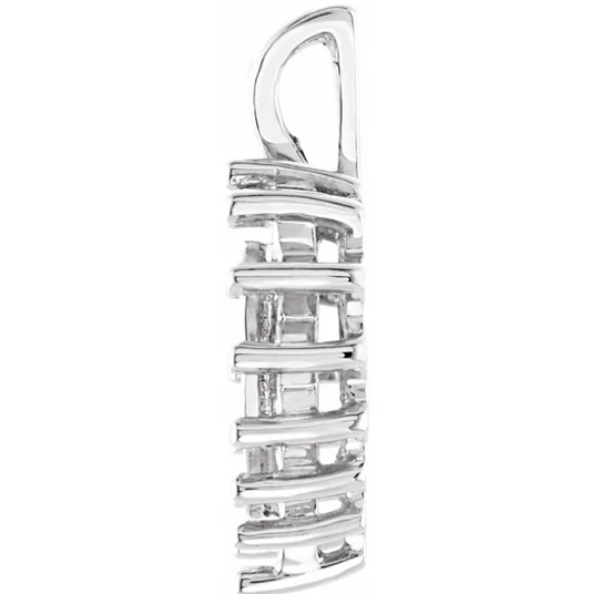 14K White Gold 1/3 CTW Natural Diamond Heart Pendant. STU