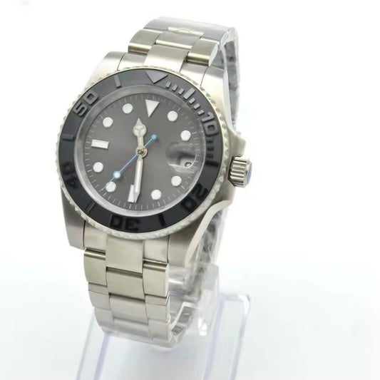 Minimalist Sterile Dial Automatic Men's Sport Watch – 40mm Stainless Steel & Ceramic Bezel