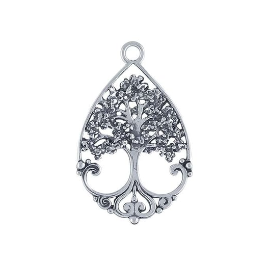 Sterling Silver "Tree of Life" Filigree Teardrop Pendant Rio