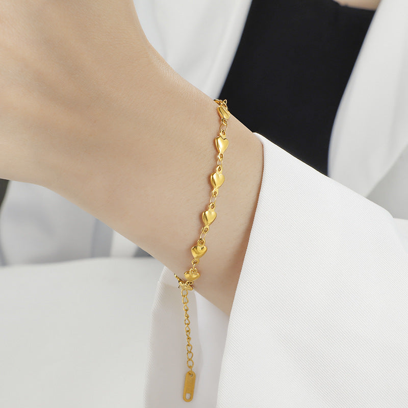 Necklace Titanium hearts, bracelet for women