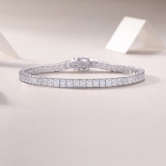 Goldz.vip Silver Tennis Bracelet with Moissanite diamonds inlaid Bling like the Celebs and Rappers look like a million bucks!