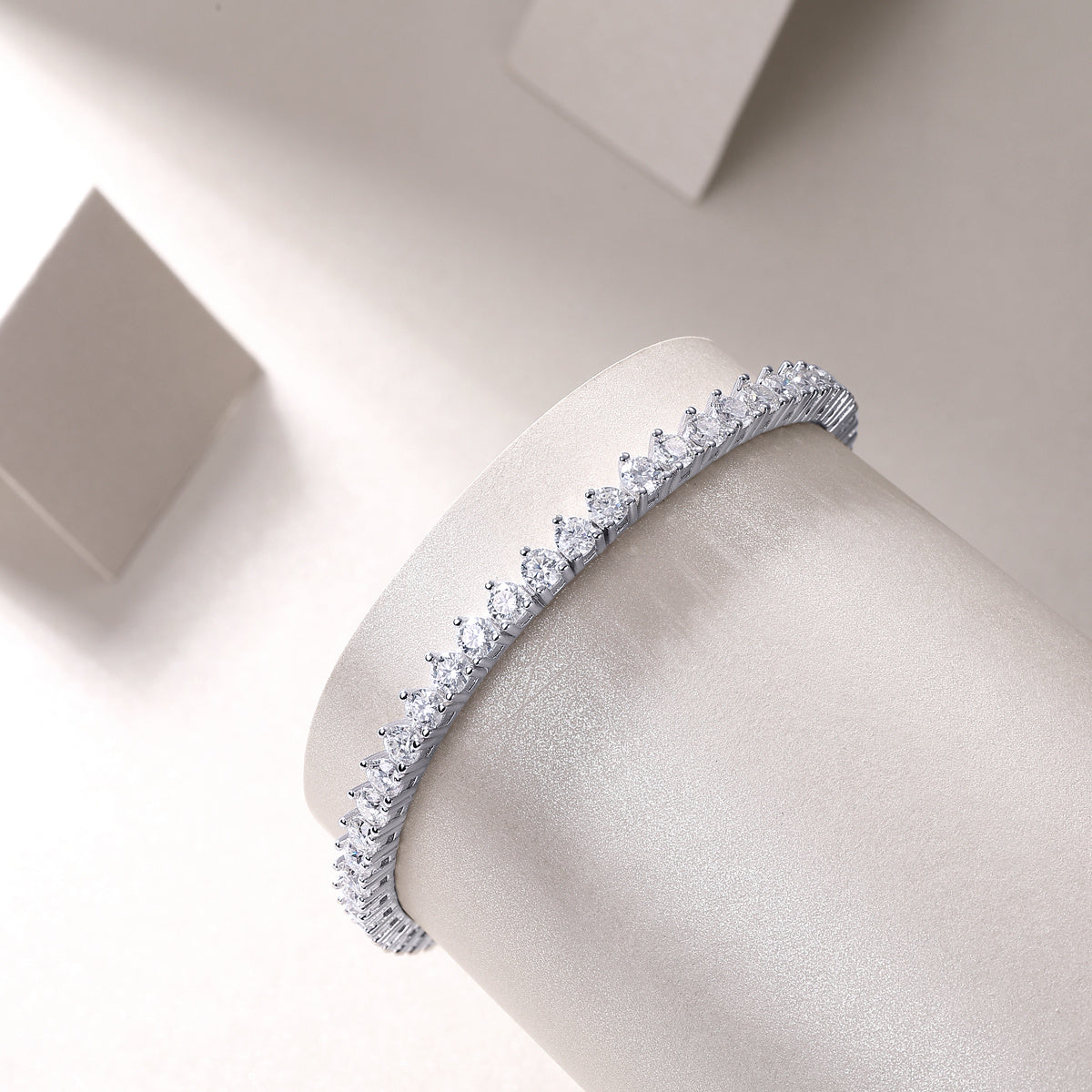 Goldz.vip - Silver Tennis Bracelet with Moissanite Gemstones - Dances Rainbow Colors - USA Seller - Iced Out Luxury Jewelry - plata la pulsera el brazalete moissanita