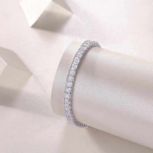 Goldz.vip Silver Tennis Bracelet with Moissanite diamonds inlaid Bling like the Celebs and Rappers look like a million bucks!