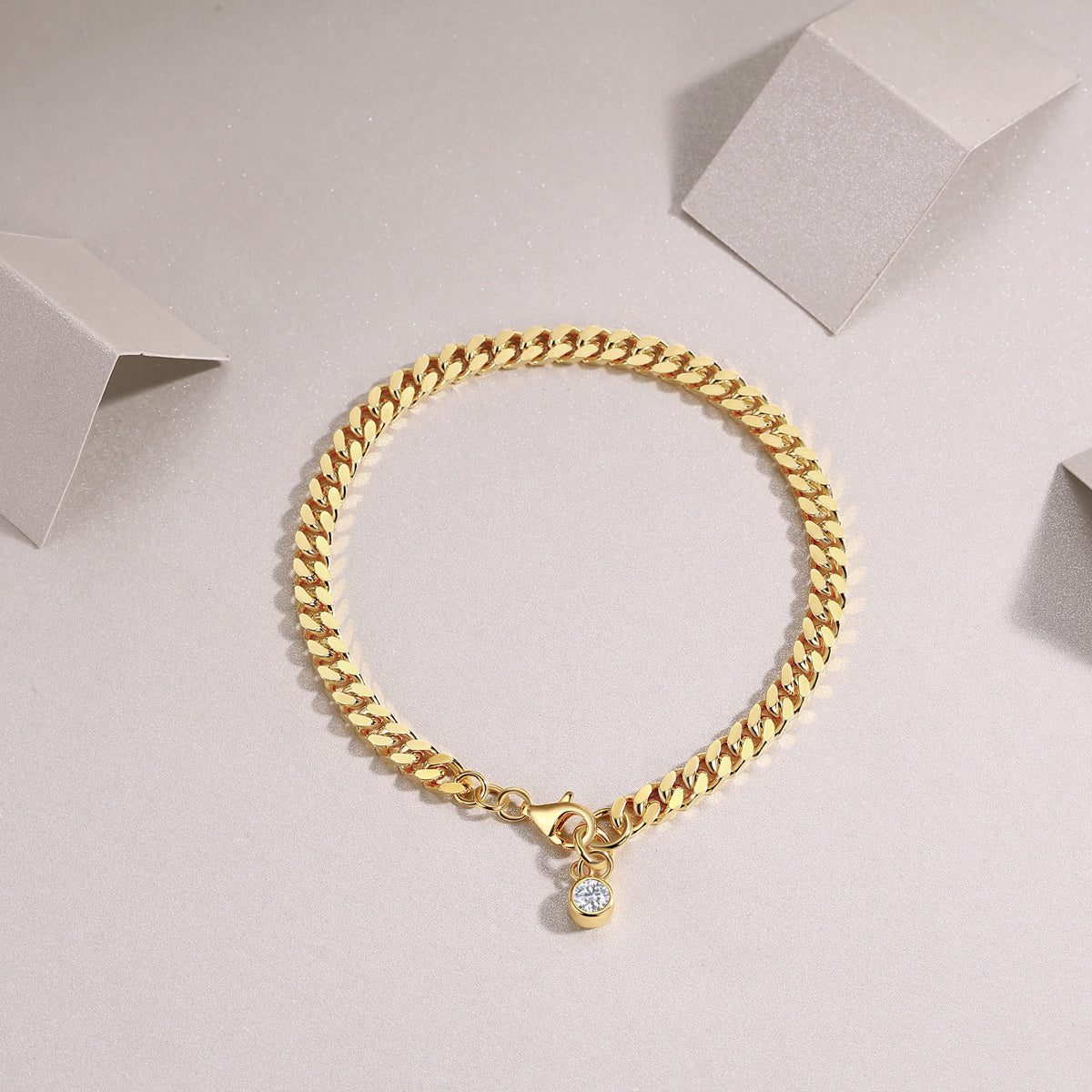 S925 Silver Bracelet Moissanite Diamond S925 gold plated wrist jewelry
