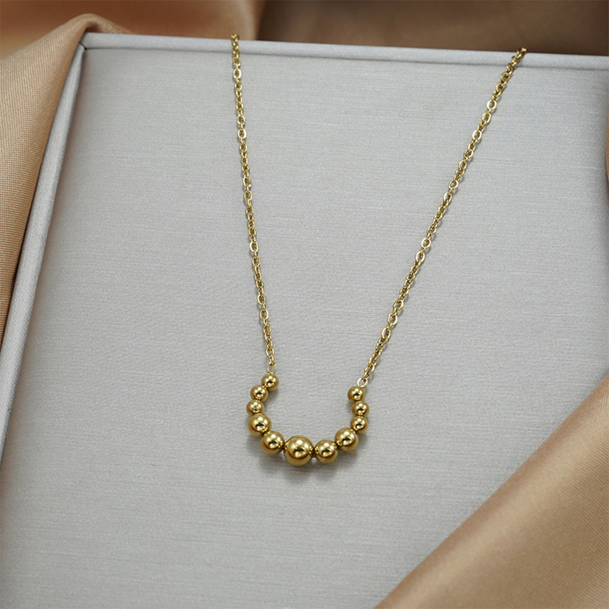 Ships from The United States - Golden Jewelry Set - Crescent Pendant Necklace & Earrings, Dainty Clavicle Chain Gold plated