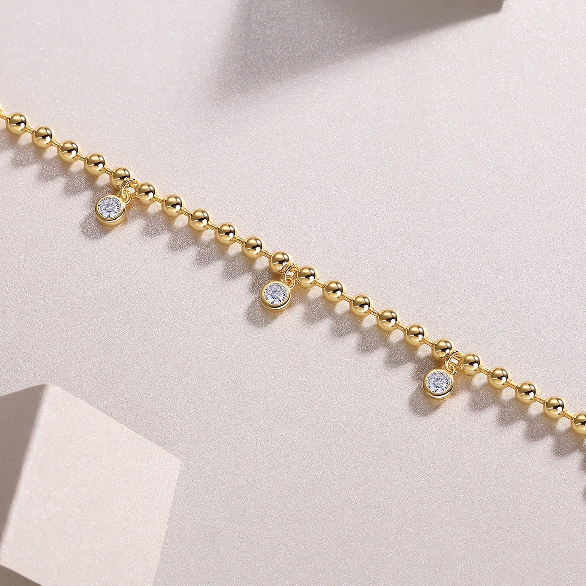 S925 Silver Bracelet Gold Plated with Moissanite Diamond