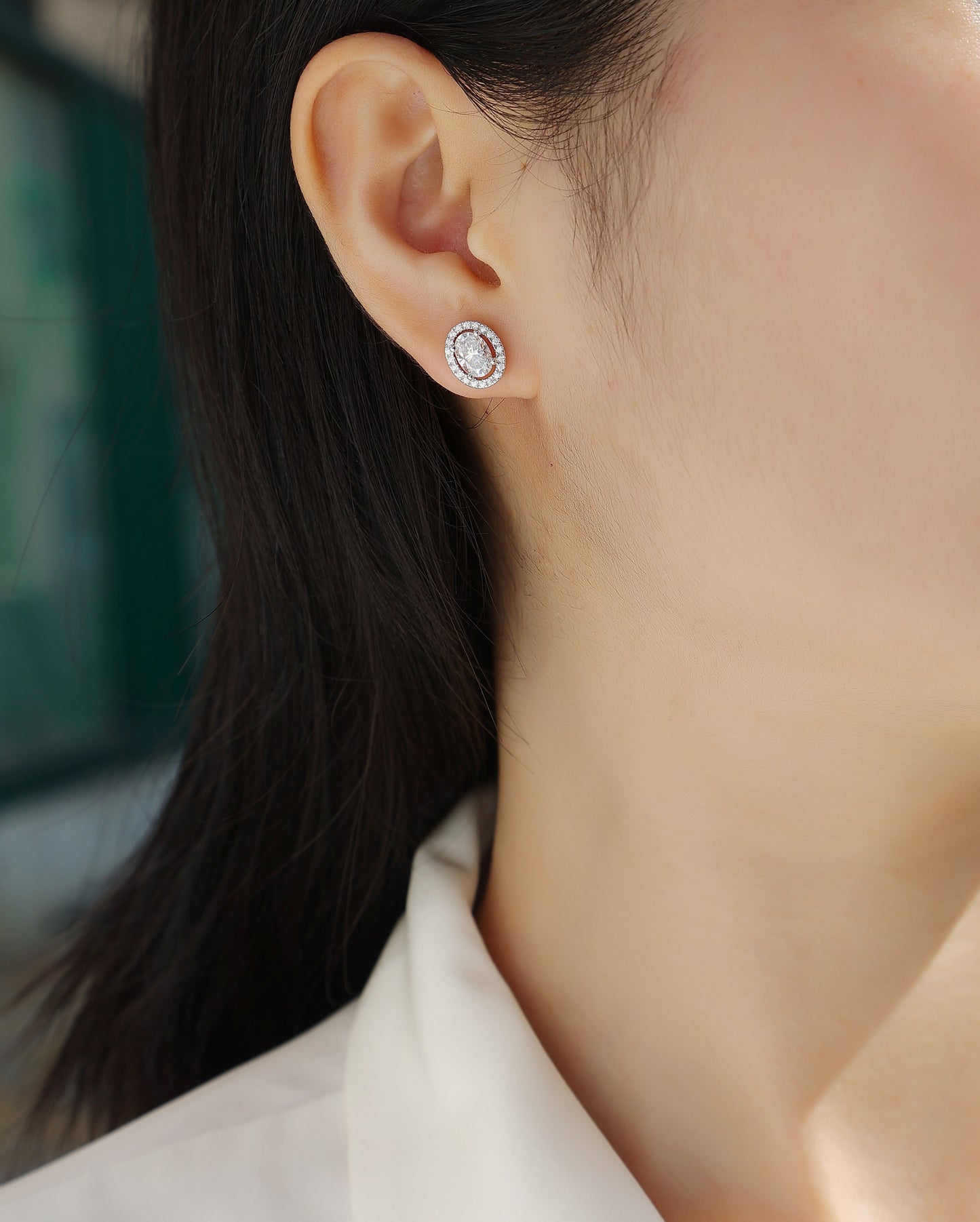 Phantom Night - Fashionable And Luxurious Diamond Jewelry Set With Moissanite S925 Sterling Silver And Platinum-plated Stud Earrings CJ