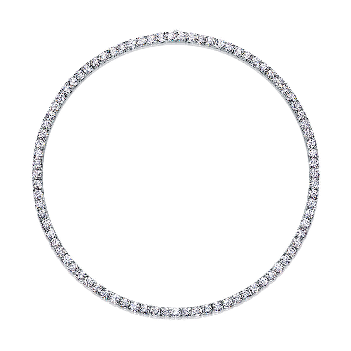 Ships from United States - Moissanite Diamond Silver Tennis Necklace - Goldz.vip