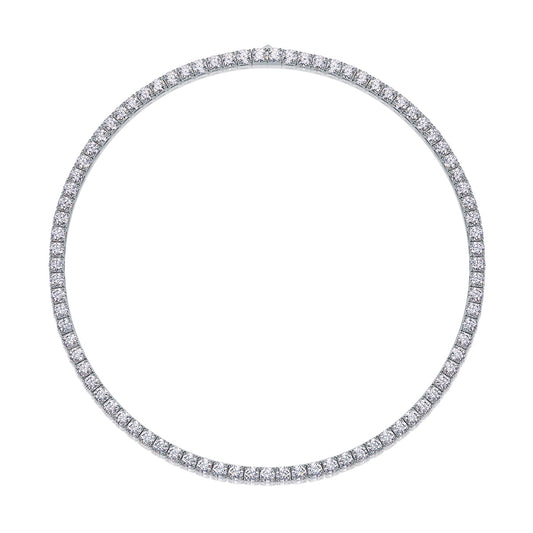 Ships from United States - Moissanite Diamond Silver Tennis Necklace - Goldz.vip