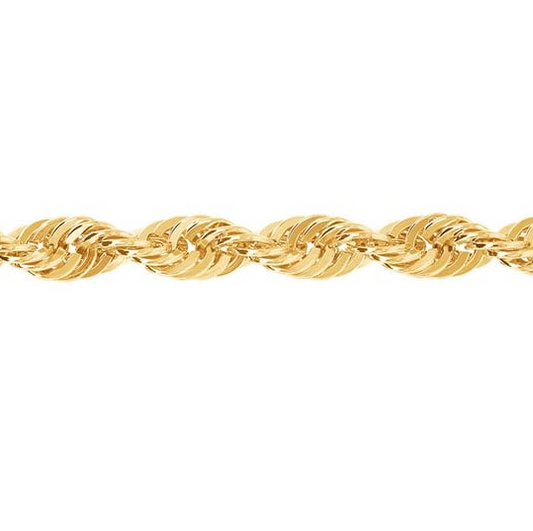10K Yellow Gold 4mm Diamond-Cut French Rope Chain Rio
