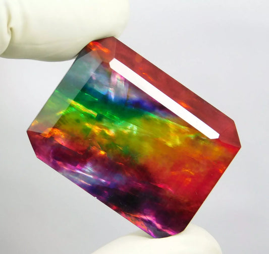 Doublet 50.70 Ct Certified Ammolite Opal-Like Loose Gemstone