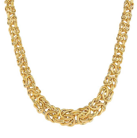 14K Yellow Gold Graduated Byzantine Chain Necklace Rio