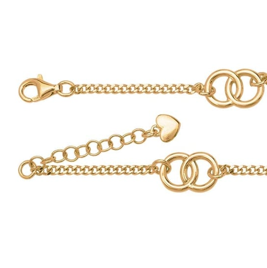 Sterling Silver Gold-Plated Double Circles Bracelet. RIO
