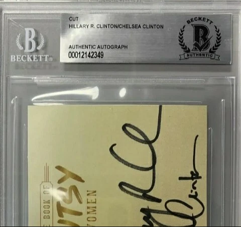 Hillary Clinton AND Chelsea Autograph BECKETT AUTHENTICATED