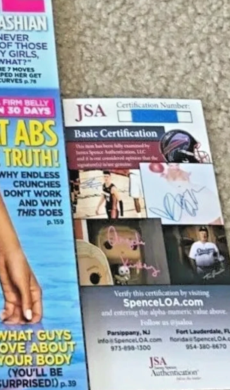 Kim Kardashian Autograph JSA Authenticated Shape Magazine West - Real Signature