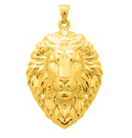 Lions Head Pendant in 14K Yellow Gold RC