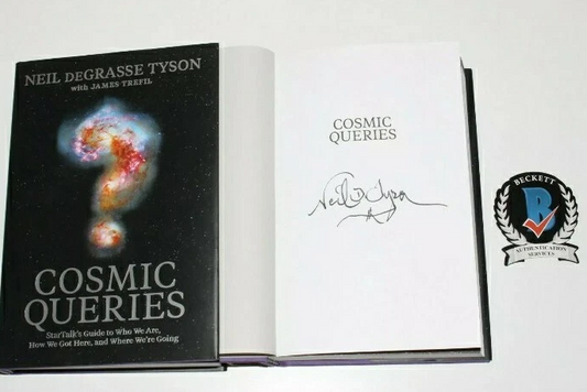 Autograph Neil deGRASSE Tyson COSMIC QUERIES HC Book - Beckett Authentication