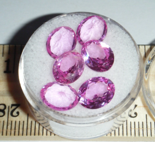 Beautiful Synthetic Pink Amethyst Loose Gemstone Lot (#284)