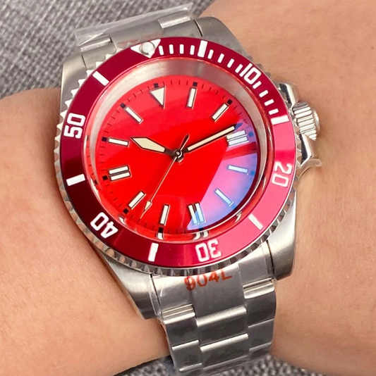 40mm Sub-Mariner Red Dial Sapphire Glass NH35A Automatic Mens Clone Watch