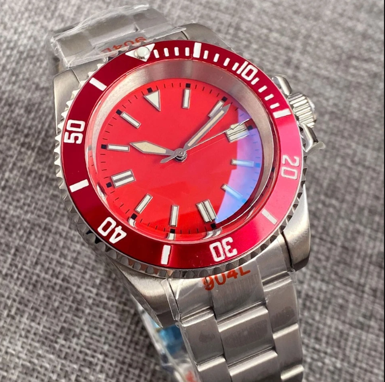 40mm Sub-Mariner Red Dial Sapphire Glass NH35A Automatic Mens Clone Watch