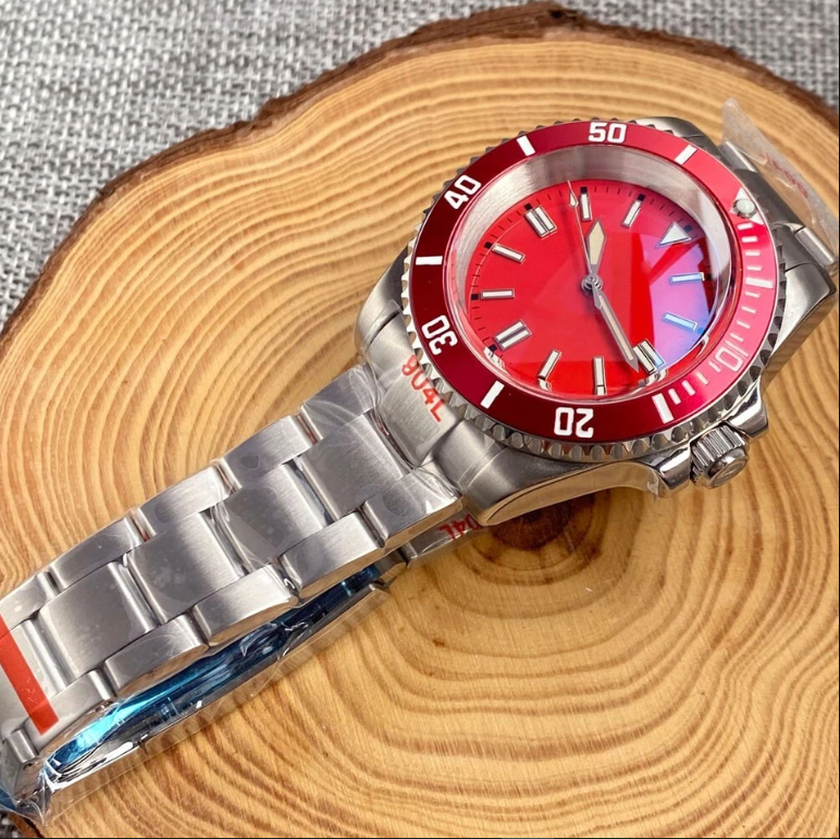 40mm Sub-Mariner Red Dial Sapphire Glass NH35A Automatic Mens Clone Watch