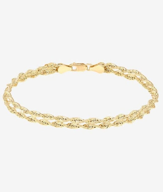 10K Yellow Gold Double Rope Bracelet Rio