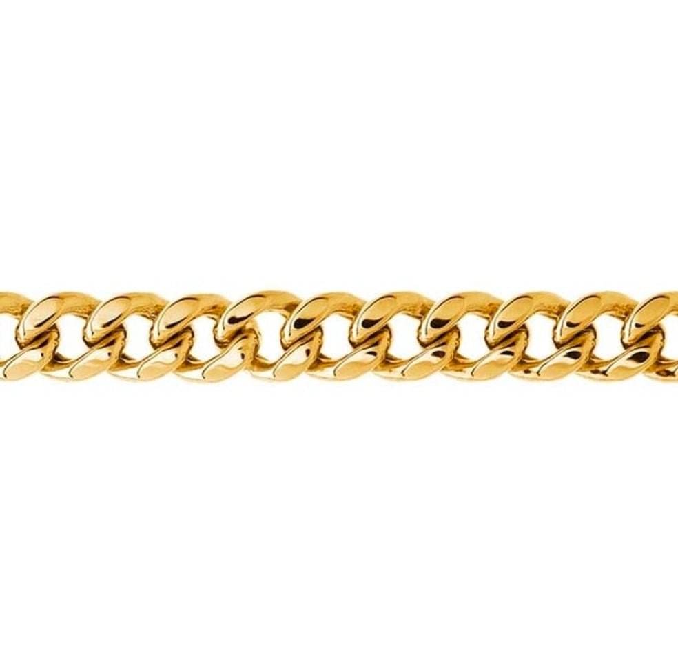14K Yellow Gold 4.5mm Hollow Miami Cuban Chain Rio