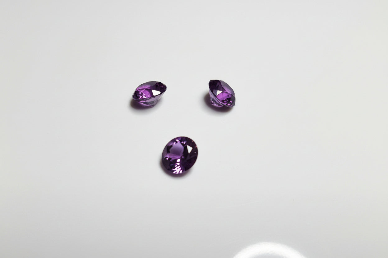 Lab Amethyst Purple Loose Gemstones 3 pack 11 ct. total weight#127