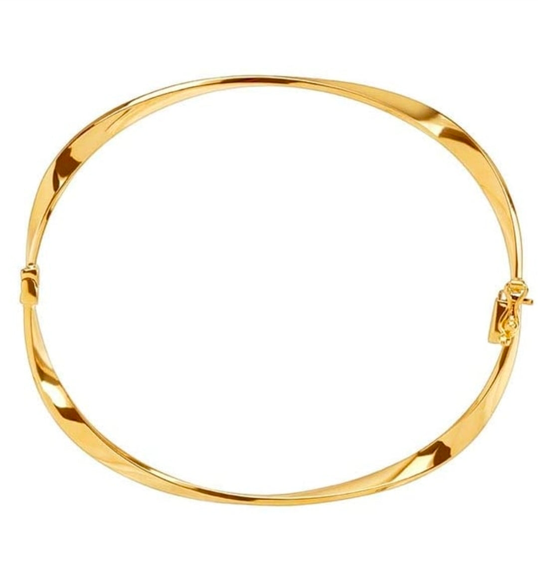 14K Yellow Gold Twisted Rio Bangle Bracelet