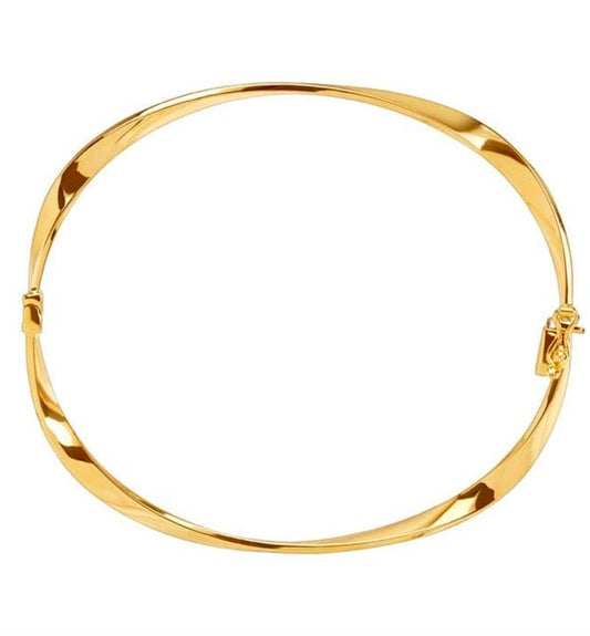 14K Yellow Gold Twisted Rio Bangle Bracelet