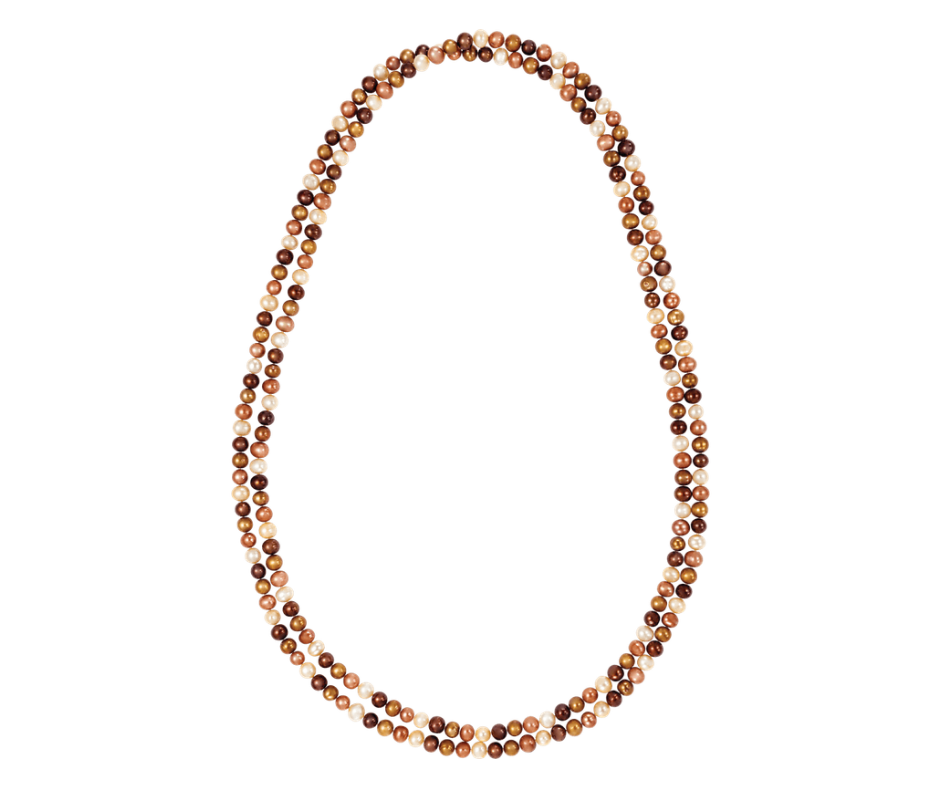 Cultured Dyed Chocolate Freshwater Pearl Rope 72" Necklace. STU