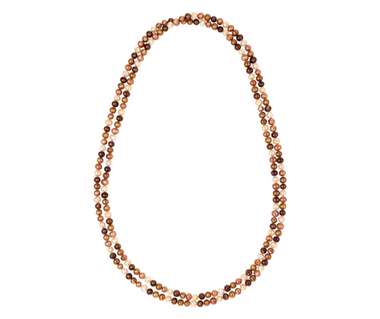 Cultured Dyed Chocolate Freshwater Pearl Rope 72" Necklace. STU