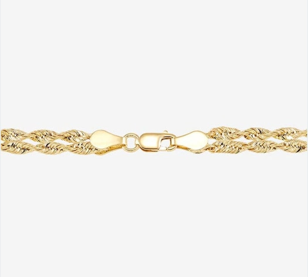 10K Yellow Gold Double Rope Bracelet Rio