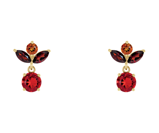 14K Yellow Gold Multi-Gemstone Earrings. STU
