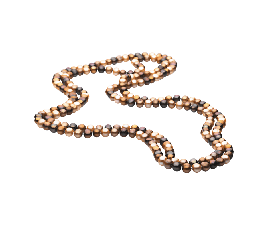 Cultured Dyed Chocolate Freshwater Pearl Rope 72" Necklace. STU