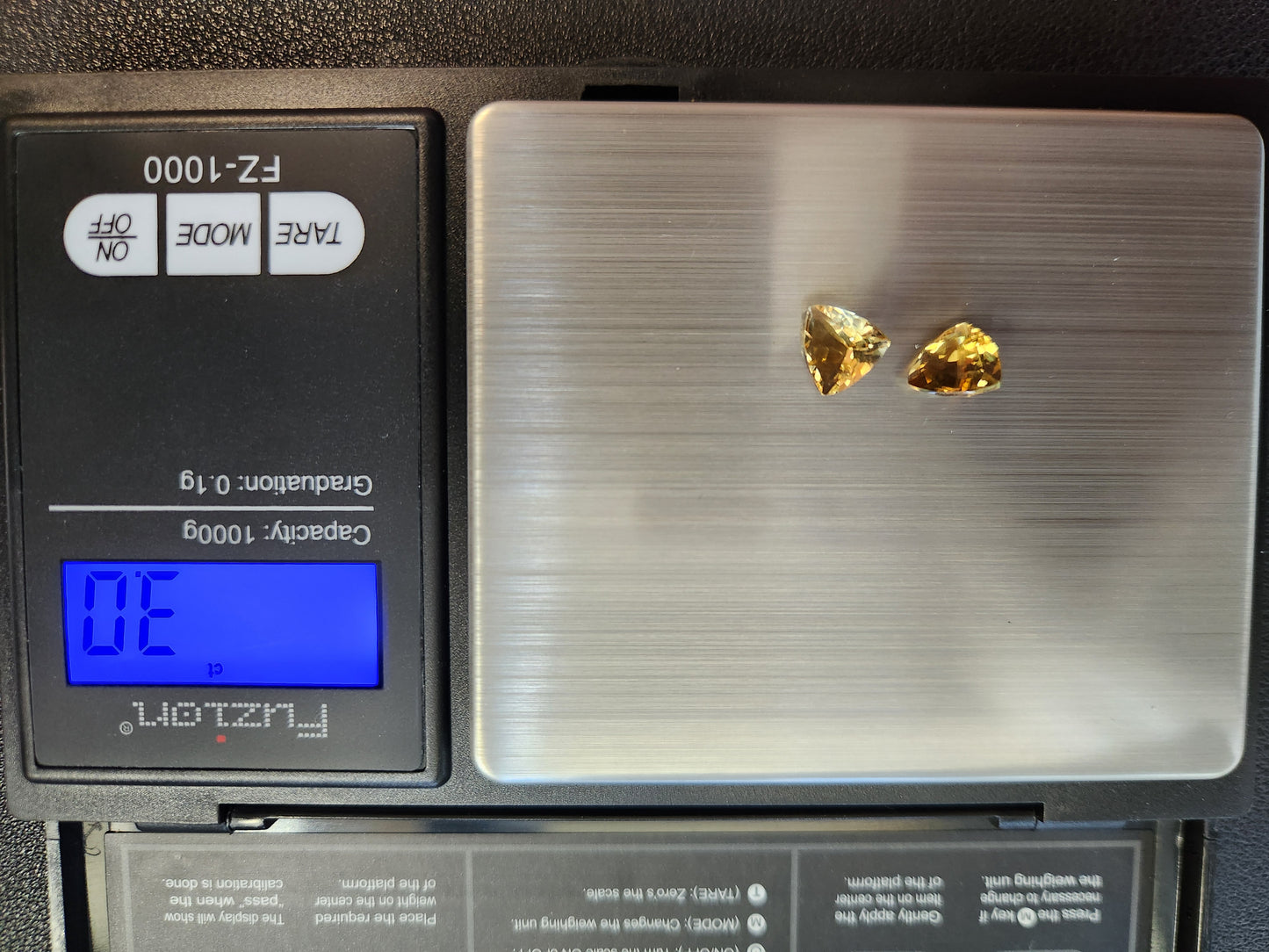 Ships from United States - Pair of Citrine trillion cut gemstones - 3ct Total Weight (2 gems) - Goldz.vip