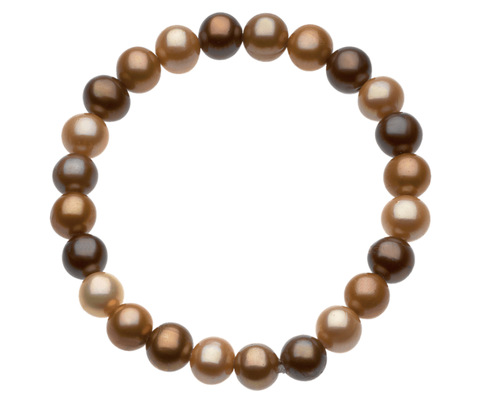 8-9 mm Cultured Dyed Chocolate Freshwater Pearl 7" Stretch Bracelet. STU