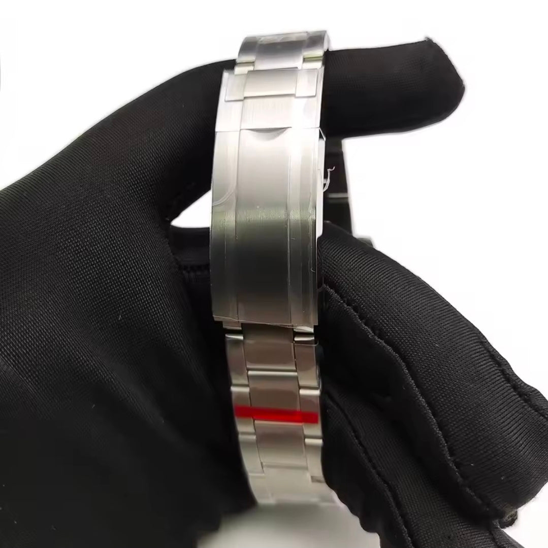 Automatic Movement 8215 , Stainless Steel Watch , Green and Yellow , Silver Strap