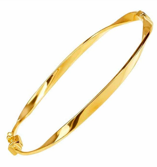 14K Yellow Gold Twisted Rio Bangle Bracelet