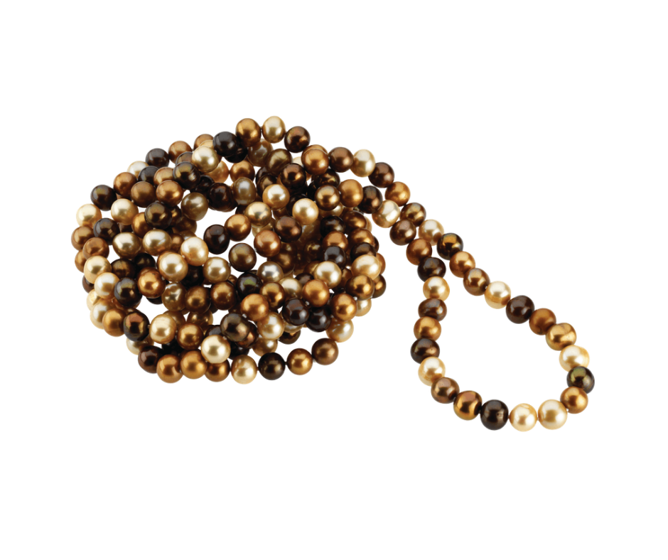Cultured Dyed Chocolate Freshwater Pearl Rope 72" Necklace. STU