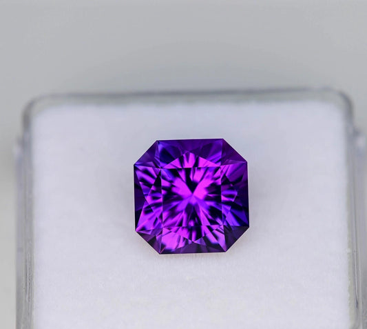 Natural Purple Blue Sapphire 8.20 Ct Asscher Cut GIE Certified Loose Gemstone