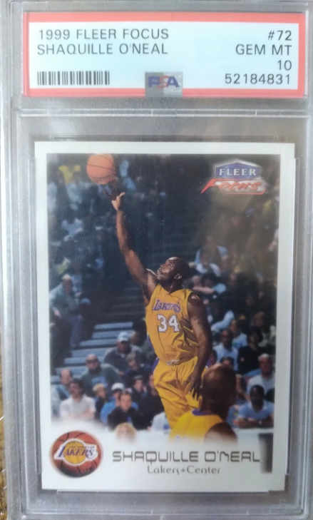 SHAQ 1999 PSA 10 FLEER FOCUS #72 SHAQUILLE ONEAL GRADED PERFECT MINT GEM